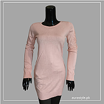 Soft Pink Long Top with sequins work on sleeves