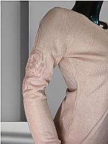 Soft Pink Long Top with sequins work on sleeves