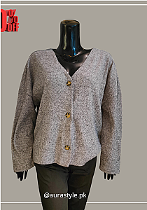Grey Button Up Cardigan