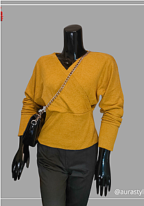 Mustard Baggy Sweater Top